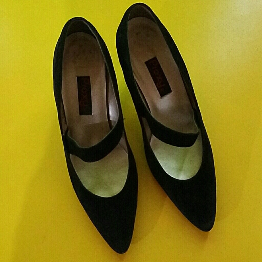 Black suede shoes